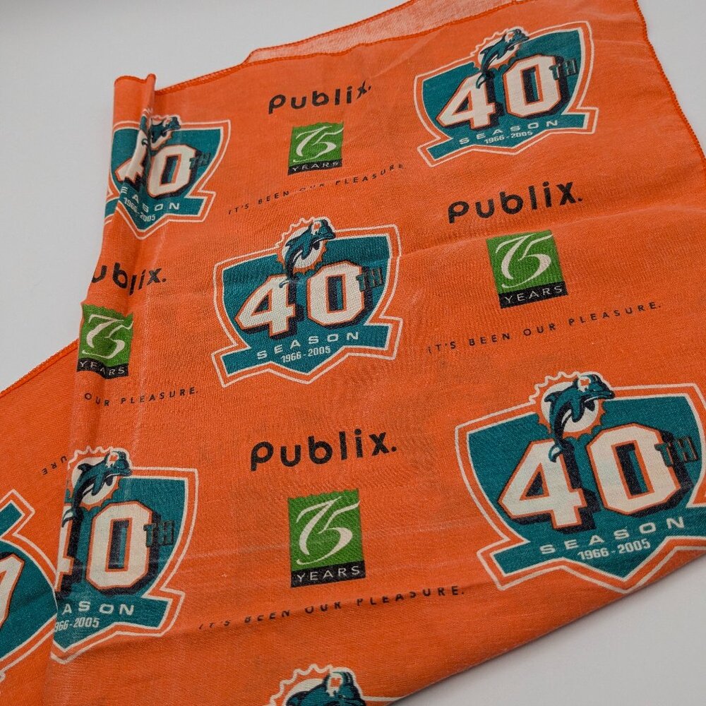 Miami Dolphins Publix Bandana 75 Years 40th Season 1966-2005 Vintage